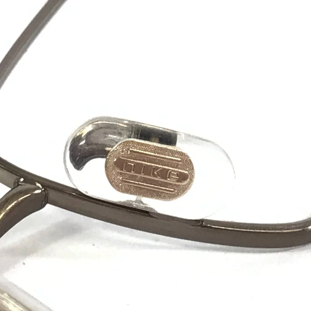 Nike Eyeglasses Frames 6008 200 Gloss Gunmetal Wire Rim Titanium 54-18-140